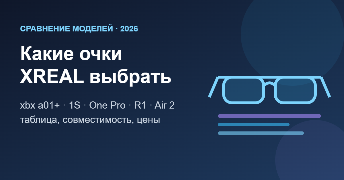 Какие очки XREAL выбрать: сравнение моделей 2026